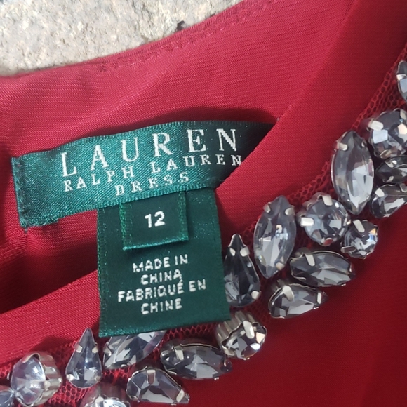 Lauren Ralph Lauren red dress ladies size 12 NWT - Picture 2 of 7